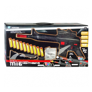 تفنگ اسباب بازی تیر فومی و تیر ژله ای مدل M16 -اسباب بازی